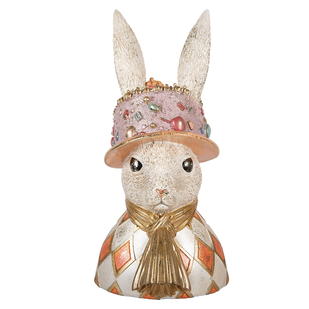 [6PR6018] Décoration Lapin Beige couleur Or 26x26x50 cm