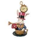 Dekoration Kaninchen mit Uhr Beige Goldfarbig 15x11x23 cm