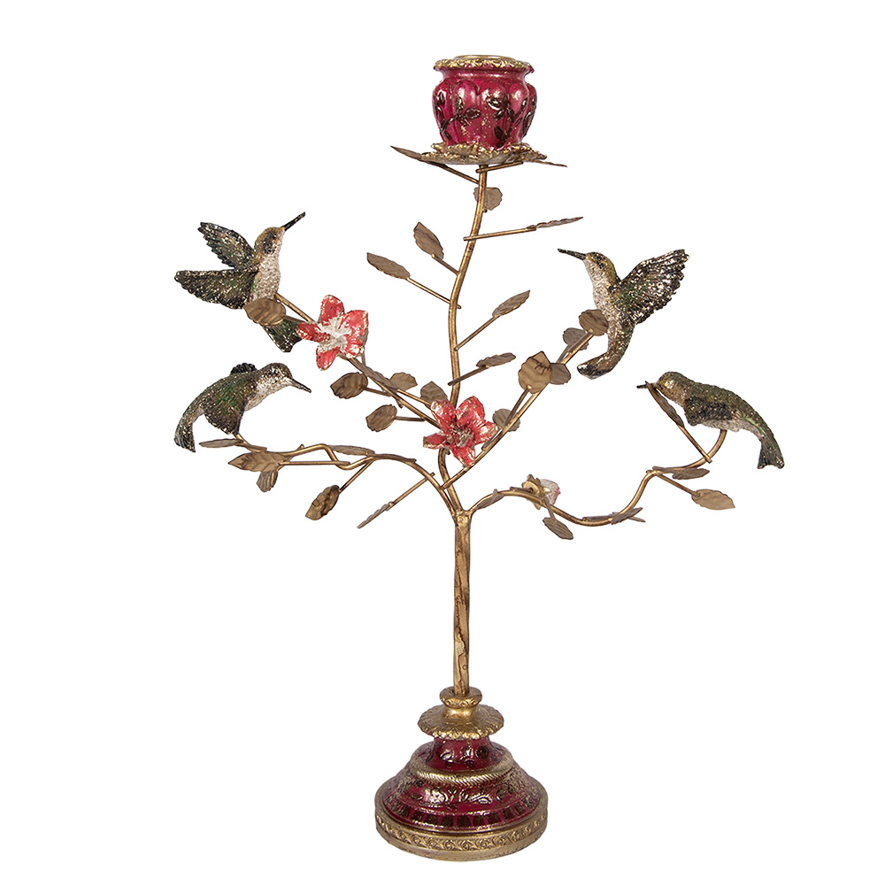 [6PR6037] Kandelaar vogels 27x19x36 cm
