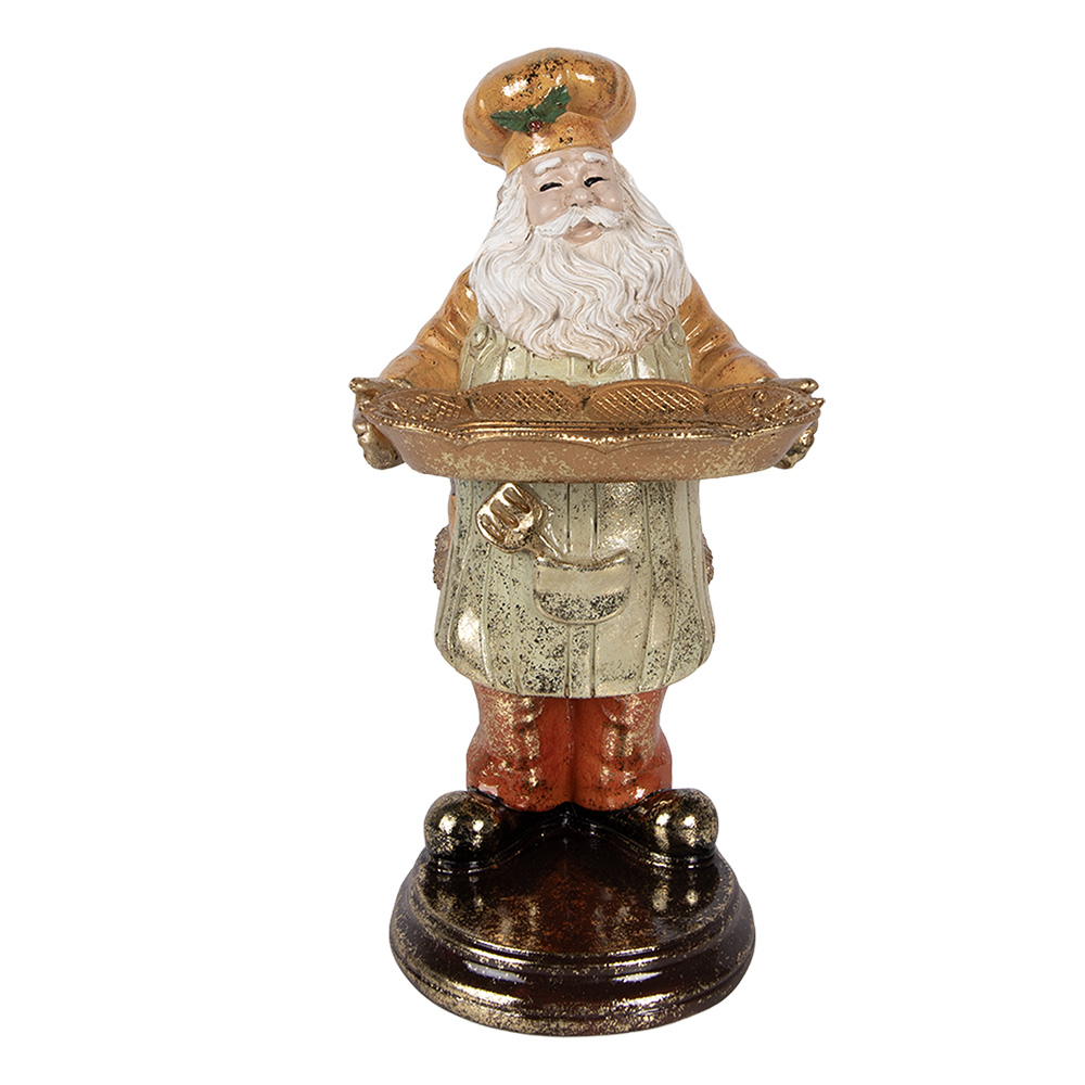 [6PR6049] Decoratie kerstman met schaal 15x18x31 cm
