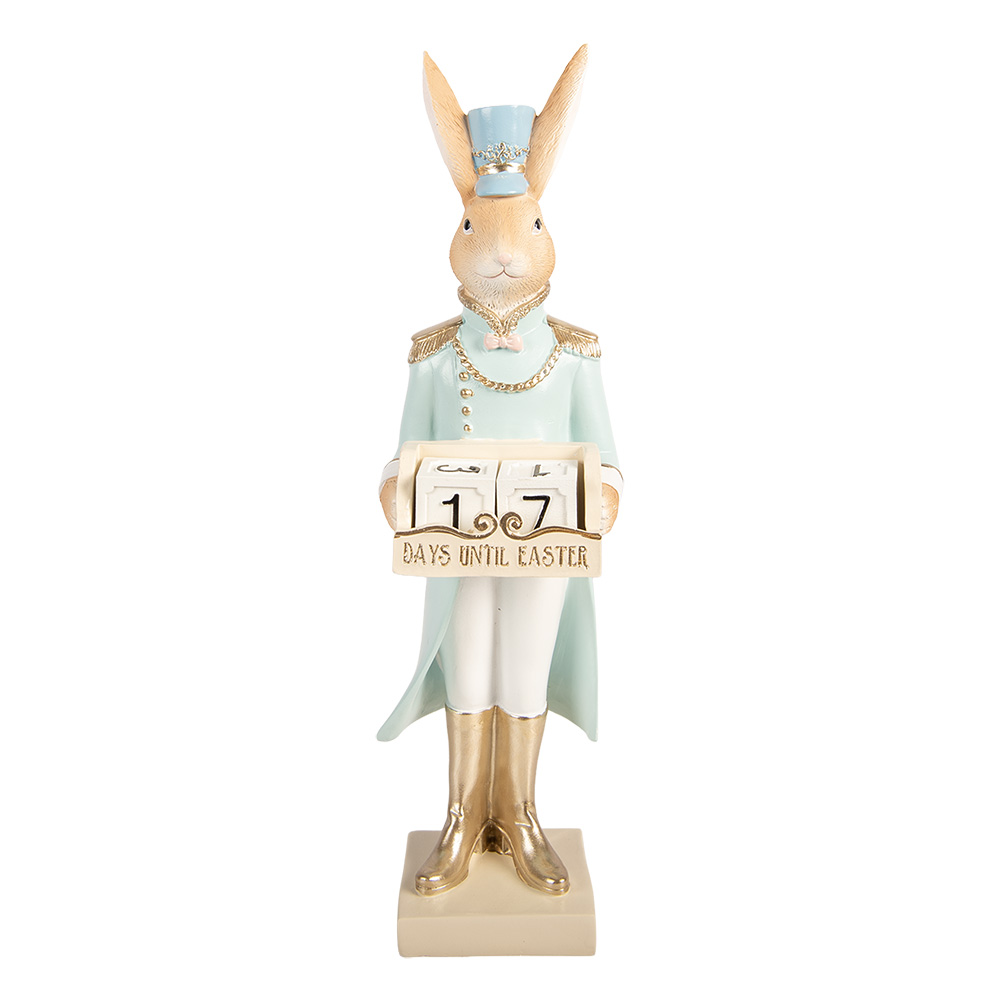 [6PR6107] Decoration Rabbit Beige Blue 9x10x32 cm