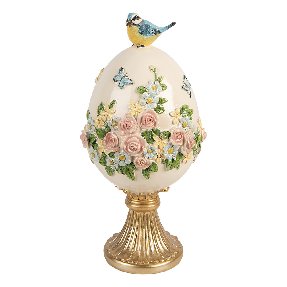 [6PR6111] Decoratie ei met vogel Ø 16x33 cm