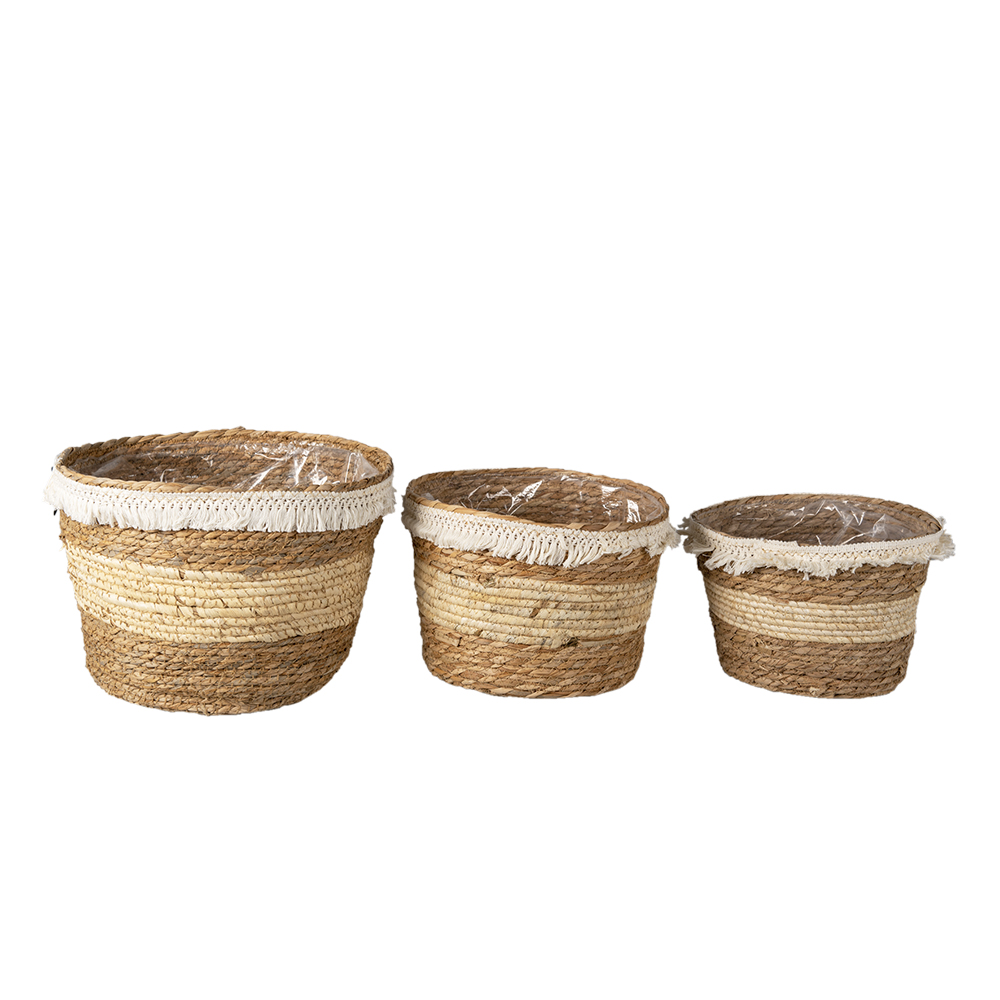 [6RO0536] Mand (3) Ø 32x25 / Ø 28x21 / Ø 24x18 cm