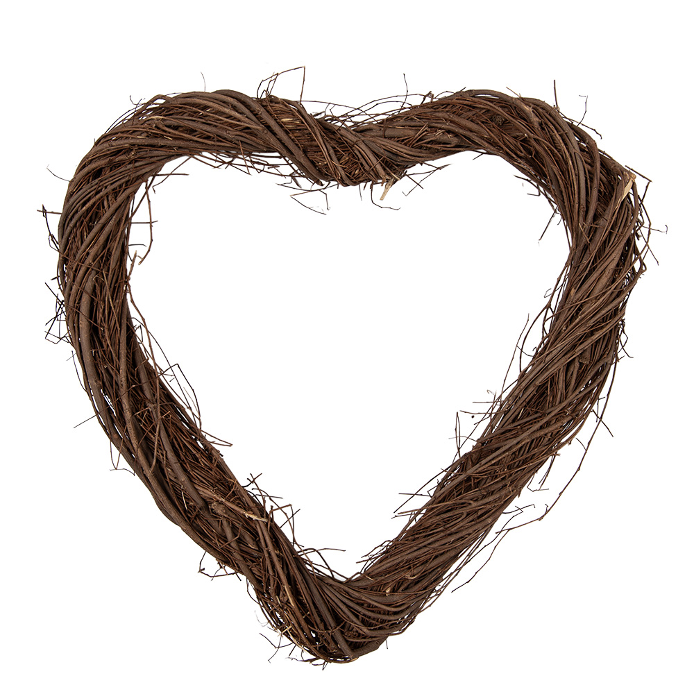 [6RO0606M] Decoration Couronne Cur Marron 40x40x4 cm