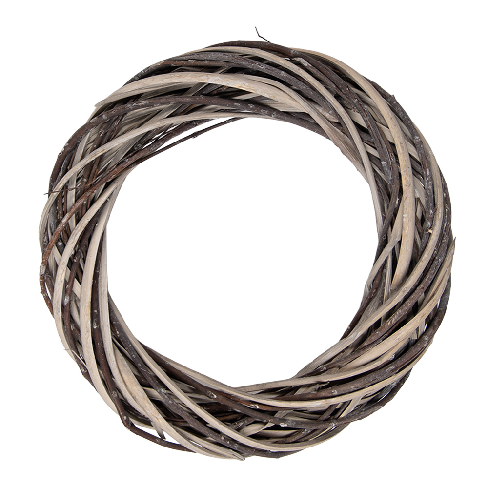 [6RO0610M] Decoration Couronne Marron Beige Ø 30x6 cm