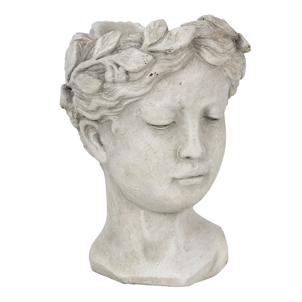 [6TE0291M] Bloempot vrouw 16x15x21 cm