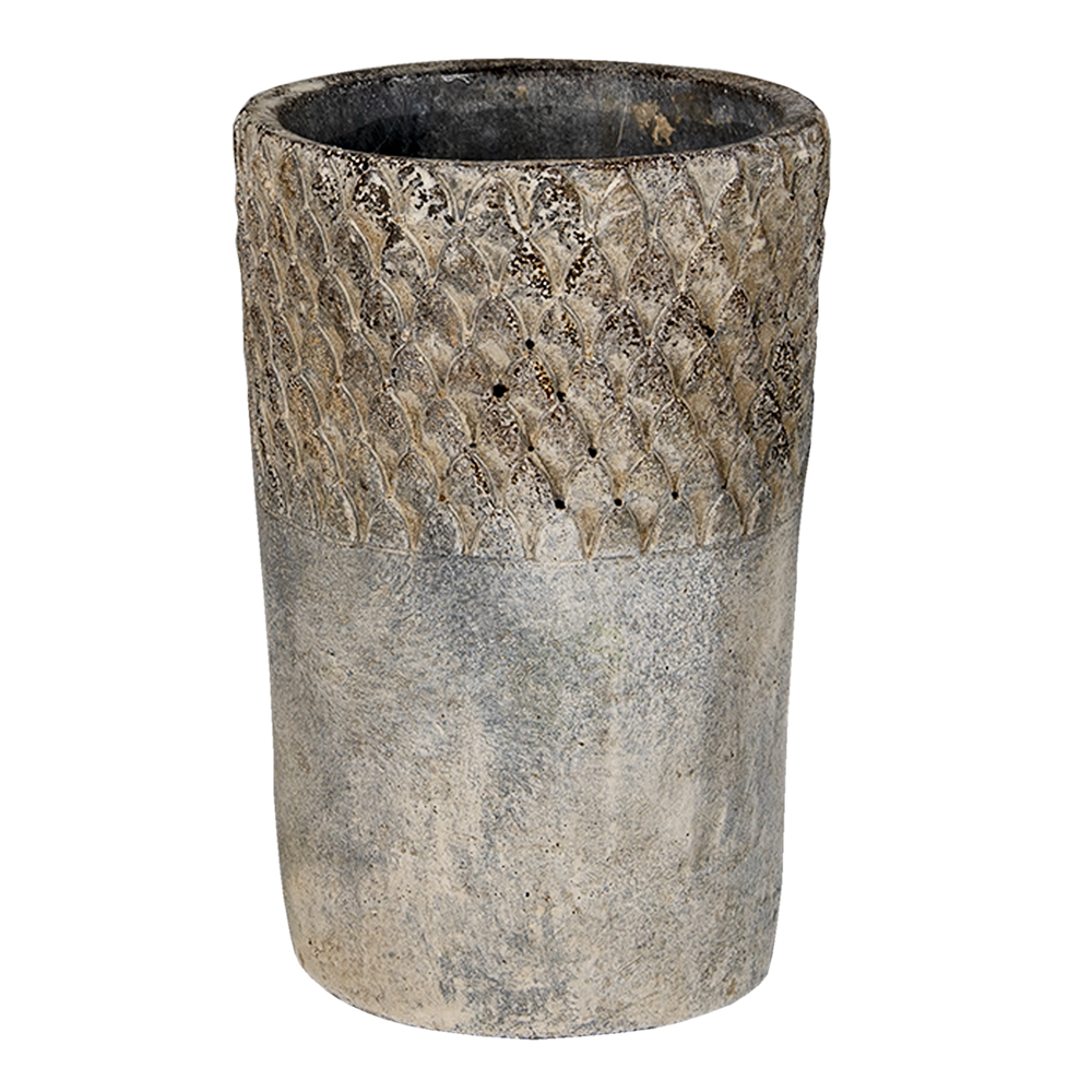 [6TE0365S] Vaso Porta Pianta Grigio Ø 12x19 cm