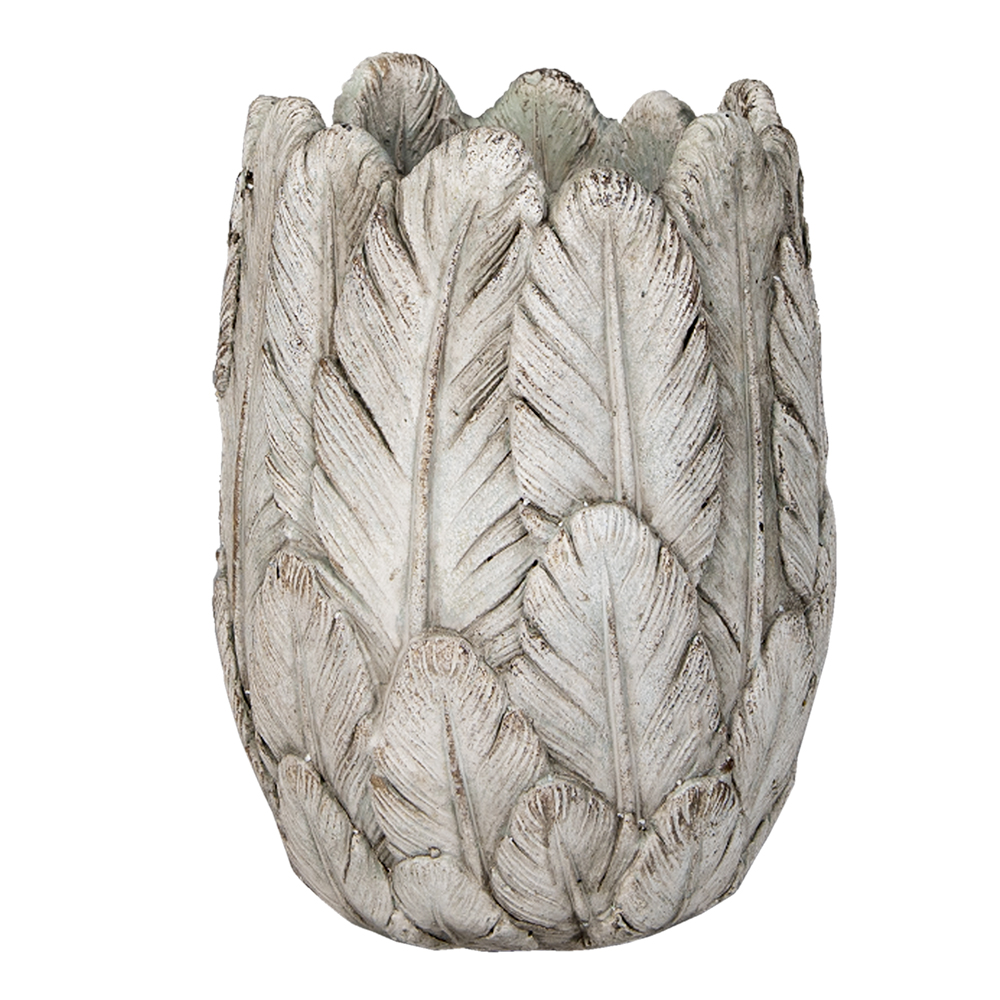 [6TE0367] Vaso Porta Pianta Grigio Ø 15x21 cm