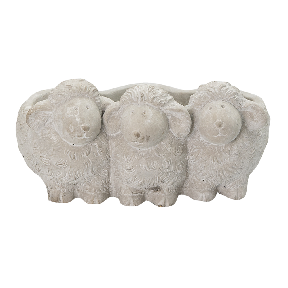 [6TE0372] Vaso Porta Pianta Pecora Grigio 26x20x12 cm