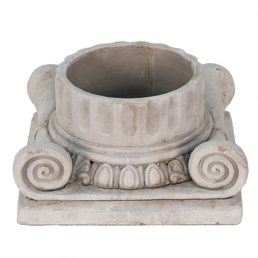 [6TE0390S] Vaso Porta Pianta Grigio 21x21x11 cm