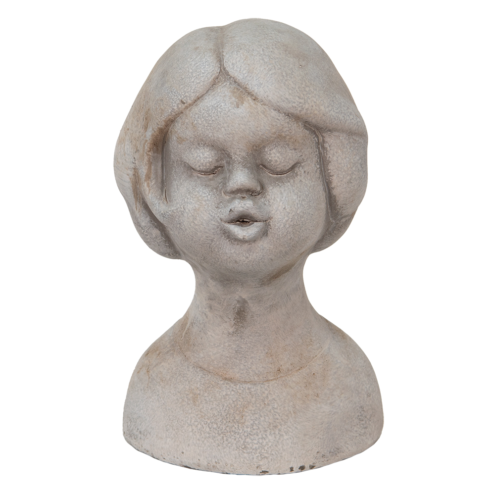 [6TE0422S] Decorative Buste Statue Girl Beige 11x10x18 cm