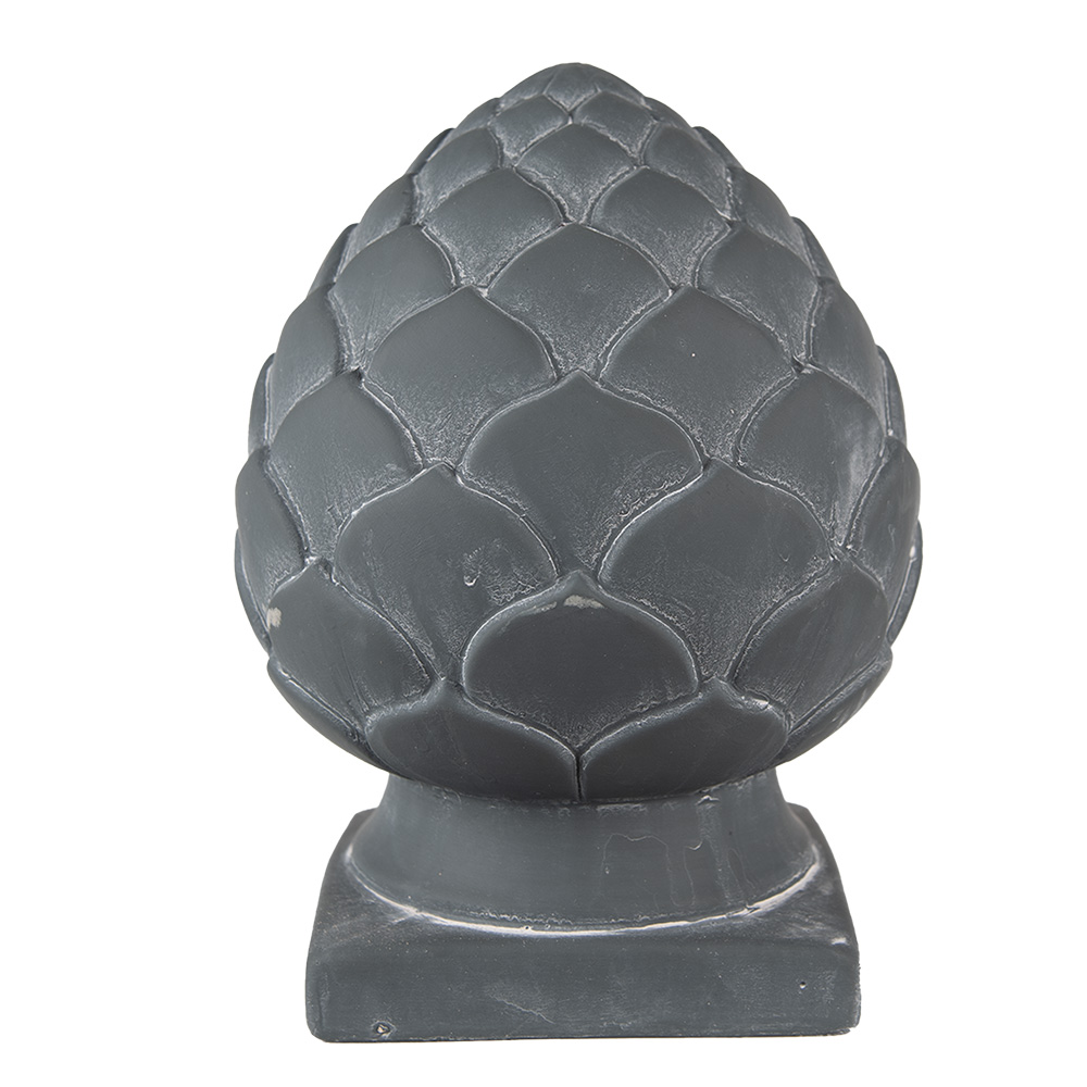 [6TE0470M] Statua Decorativa Pigna Grigio Ø 18x24 cm