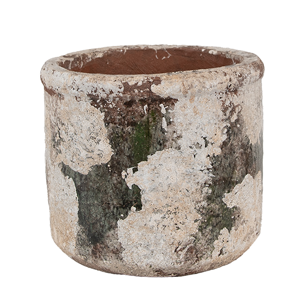 [6TE0516L] Flower Pot Inside Beige Green Ø 17x15 cm