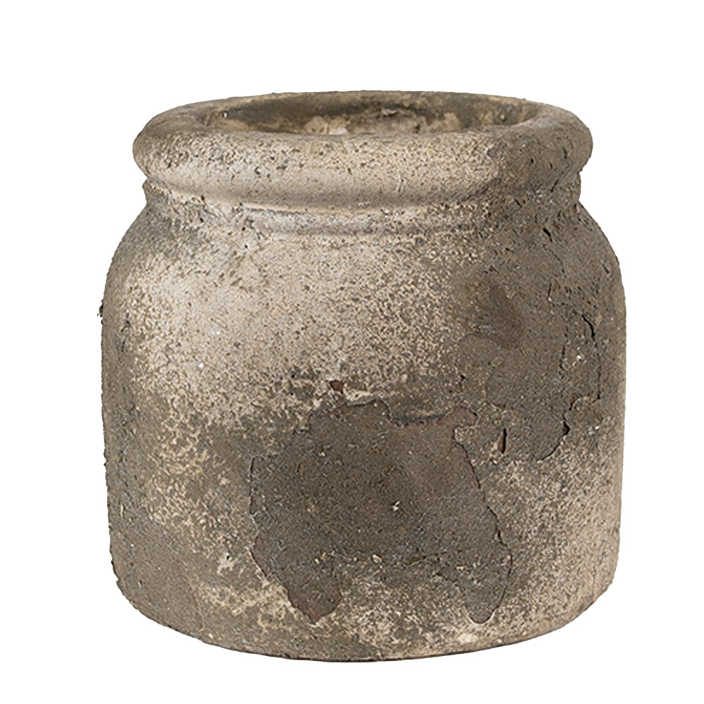 [6TE0517] Flower Pot Inside Grey Beige Ø 17x16 cm