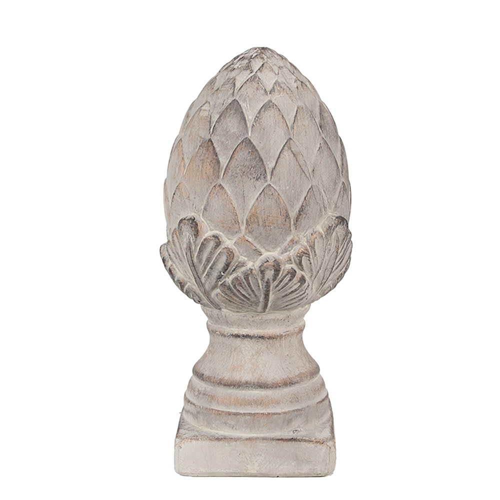 [6TE0545S] Decoration Statue Pinecone Grey Ø 12x26 cm