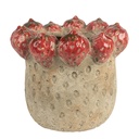 Vaso Porta Pianta Beige Rosso Ø 19x16 cm