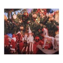 Tapis murale arbre de Noël Rouge Vert 180x1x210 cm