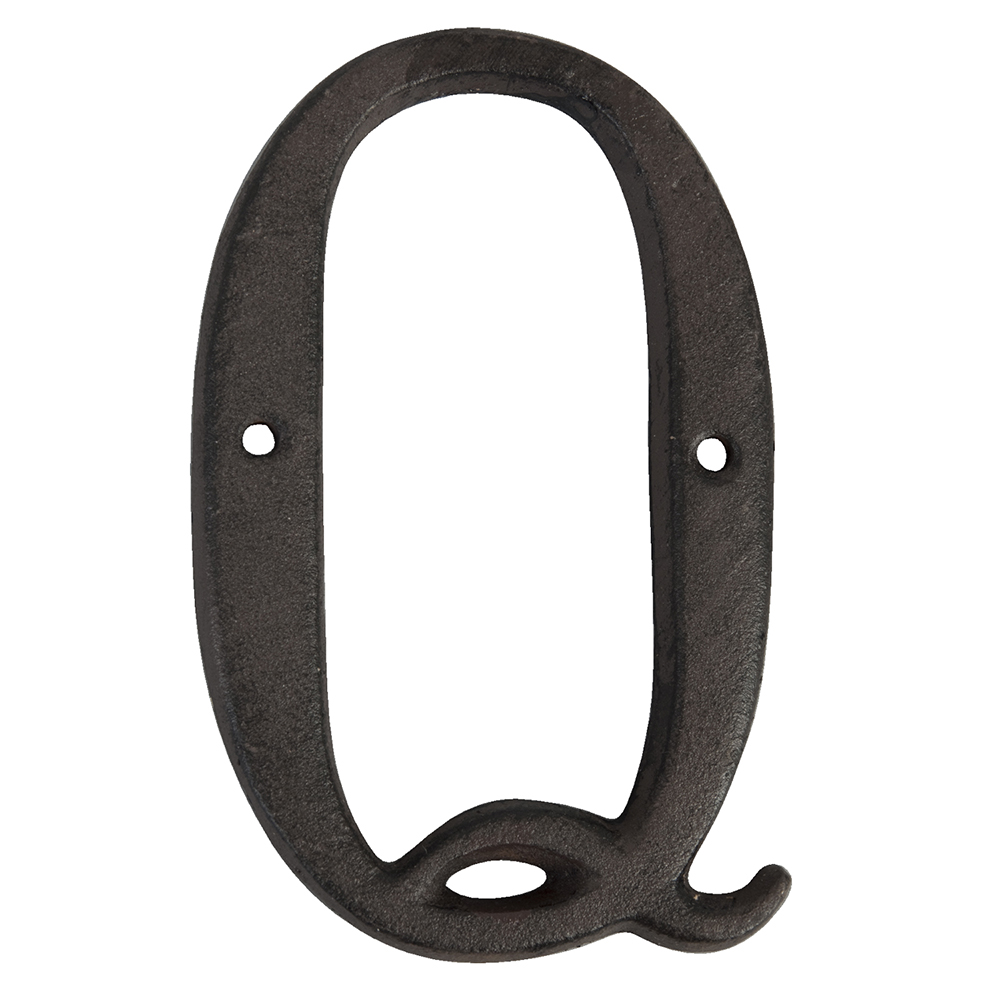 [6Y0840-Q] Iron Letter Q Brown 8x1x13 cm