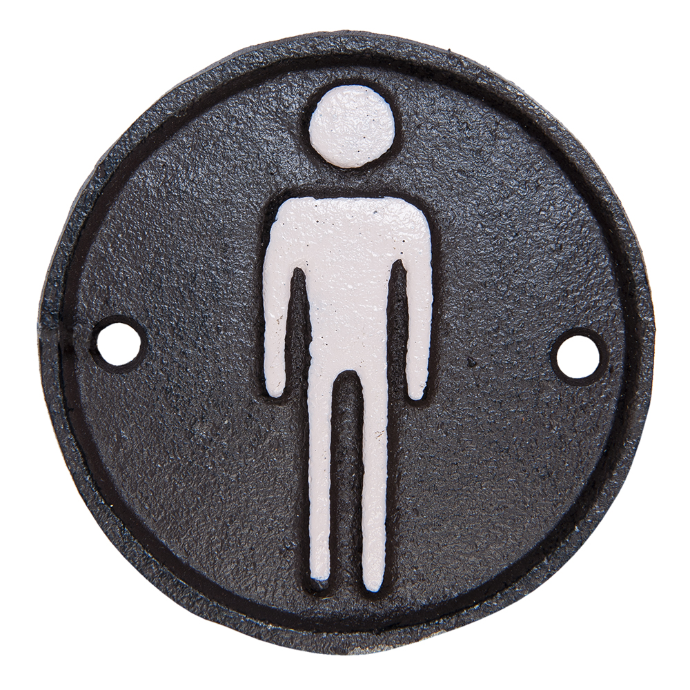 [6Y1980] Mens Toilet Sign Brown Ø 8x1 cm