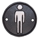 Toilette Cartello Uomo Marrone Ø 8x1 cm