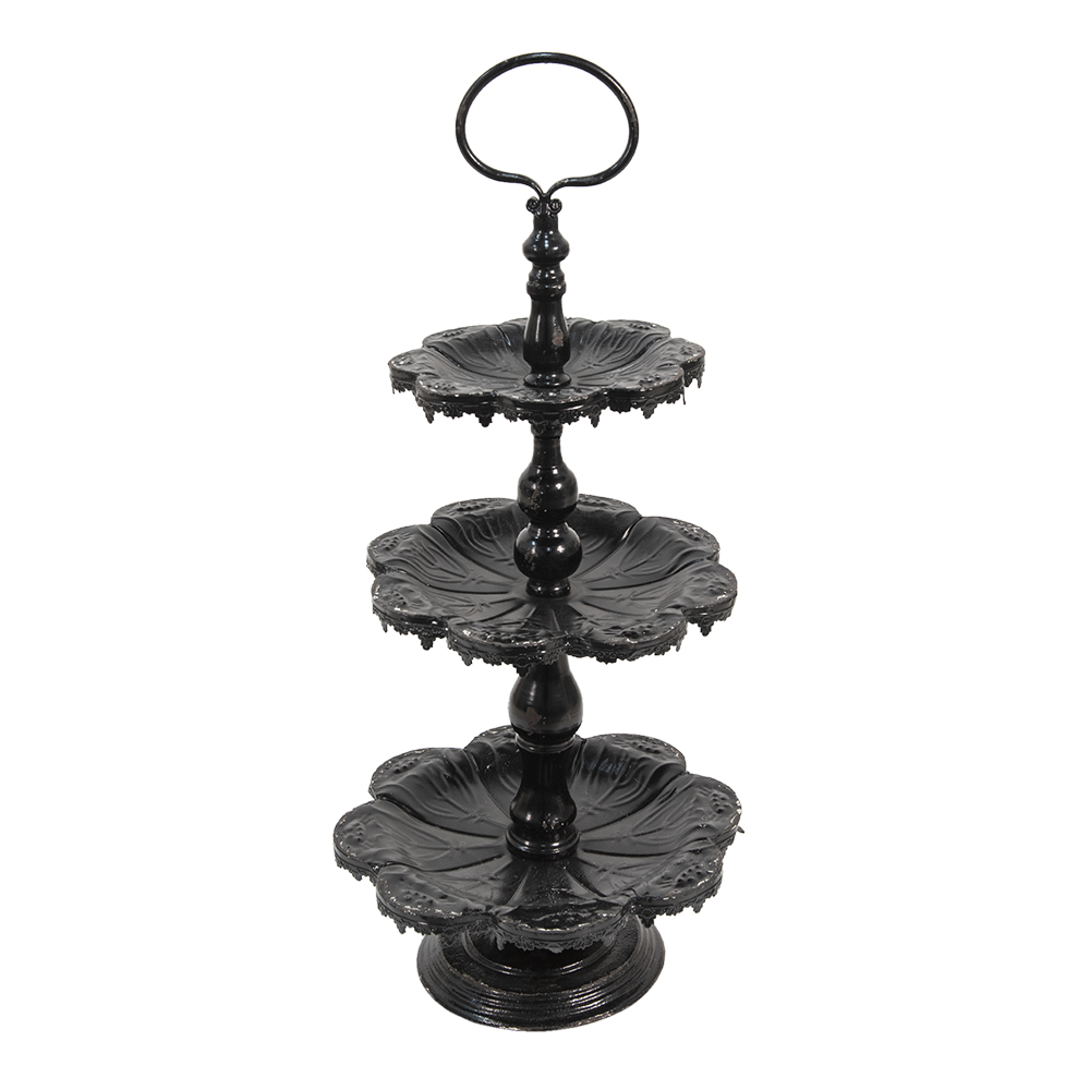 [6Y2710Z] Alzatina 3 Livelli Nero Ø 33x71 cm
