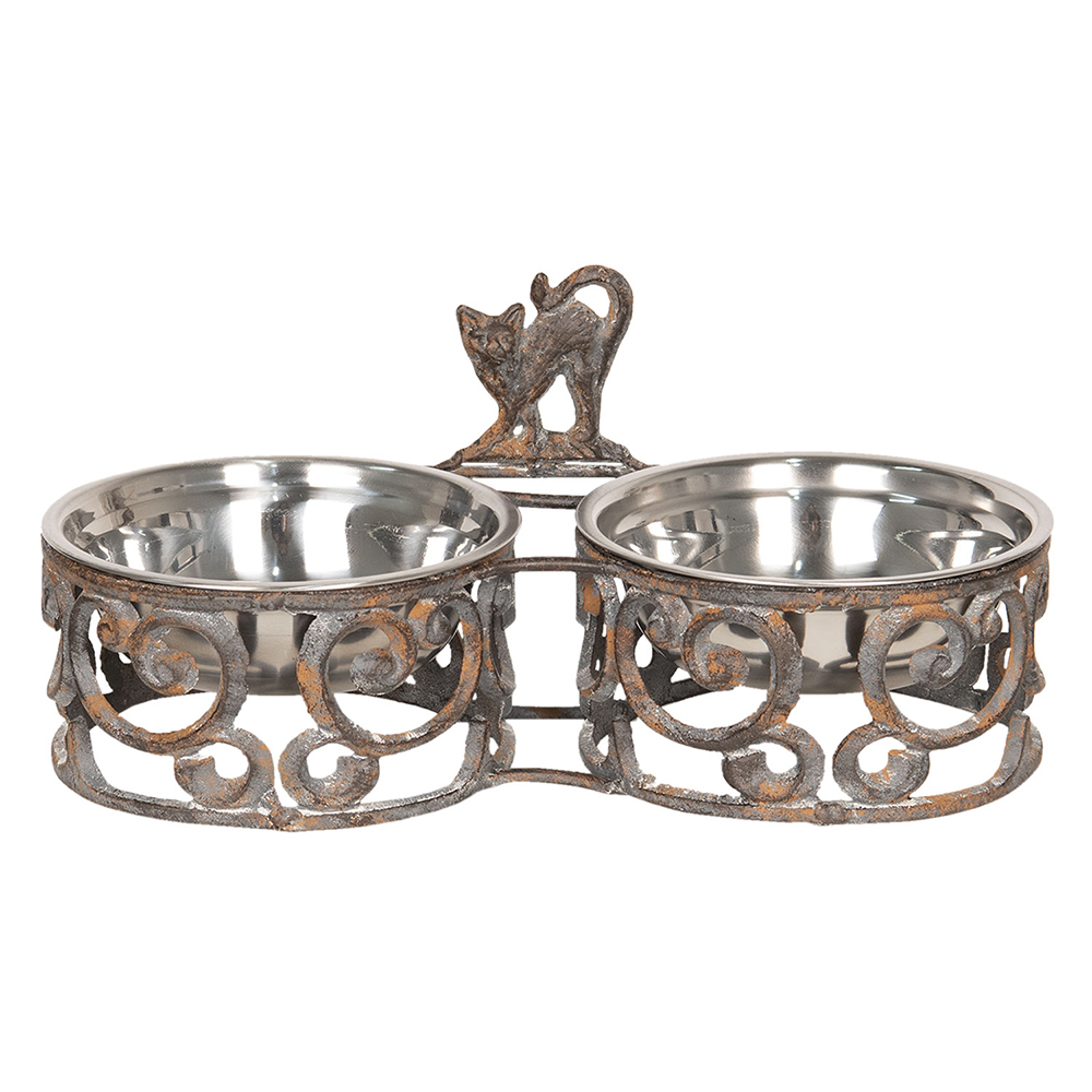 [6Y3486] Dieren voerbak 35x16x15 cm / 2x750 ml