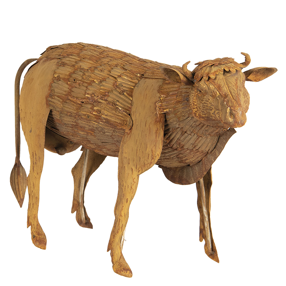[6Y3544] Decoration Cow Brown 42x18x35 cm