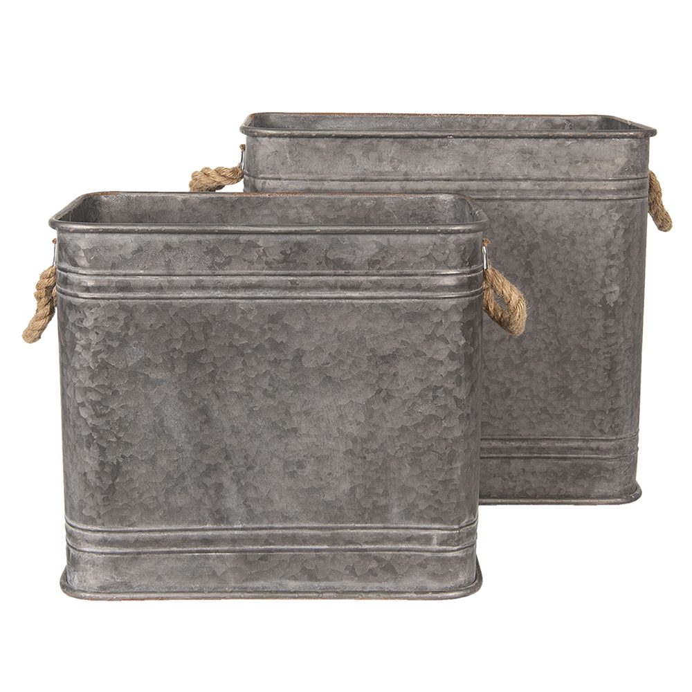 Decoratie ijzeren teil (2) 44x26x39 / 38x22x33 cm