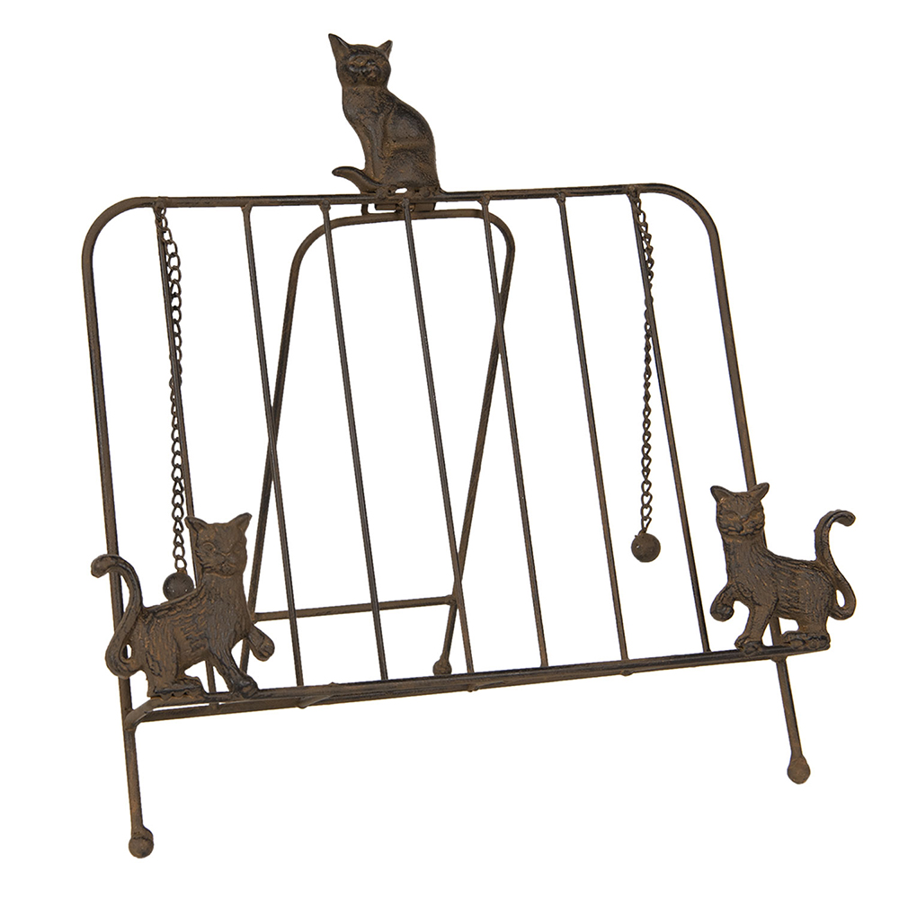 [6Y3814] Boekenstandaard met katten 38x25x38 cm