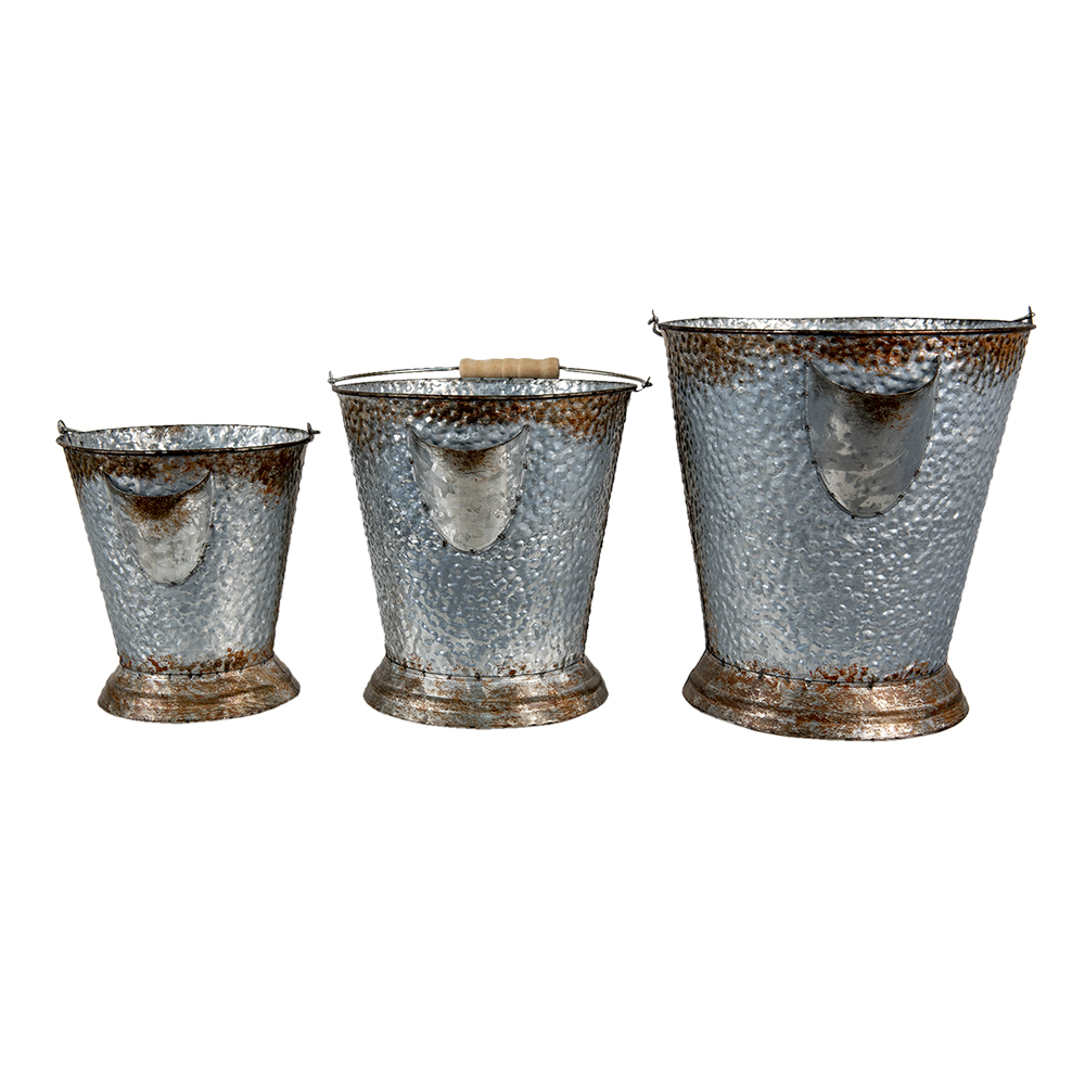 Decoratie emmer (3) Ø 26x28 / Ø 22x24 / Ø 18x20 cm