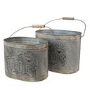 Decoratie emmer (2) 31x20x23 / 27x17x21 cm