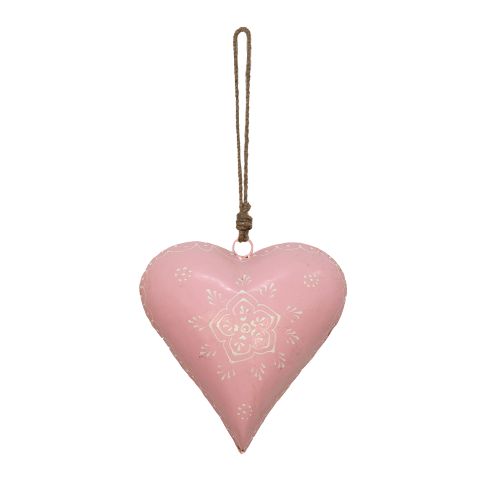 [6Y4814L] Decorative Hanger Heart Pink 20x6x20 cm