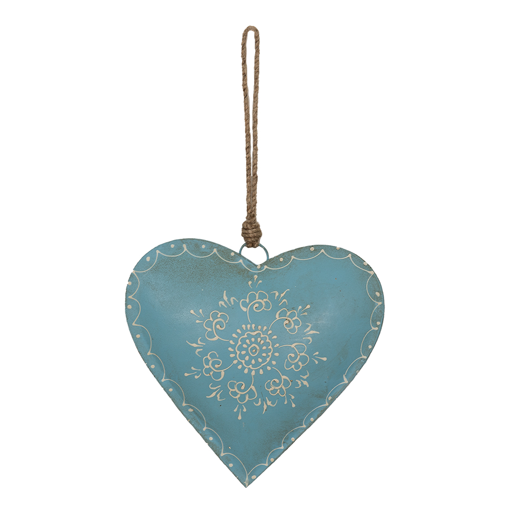 [6Y4815L] Decorative Hanger Heart Blue 20x1x20 cm