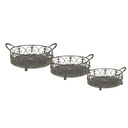 Cesti Portaoggetti (set di 3) Grigio, Verde 45x39x16 / 37x32x15 / 31x26x13 cm