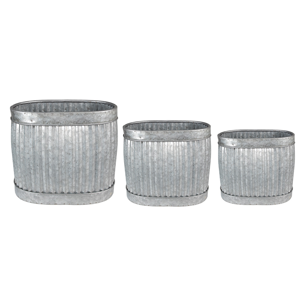 [6Y4874] Porta Vaso Grigio 38x28x36 / 35x25x31 / 32x22x26 cm