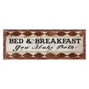 Text Board Brown, White 36x1x13 cm