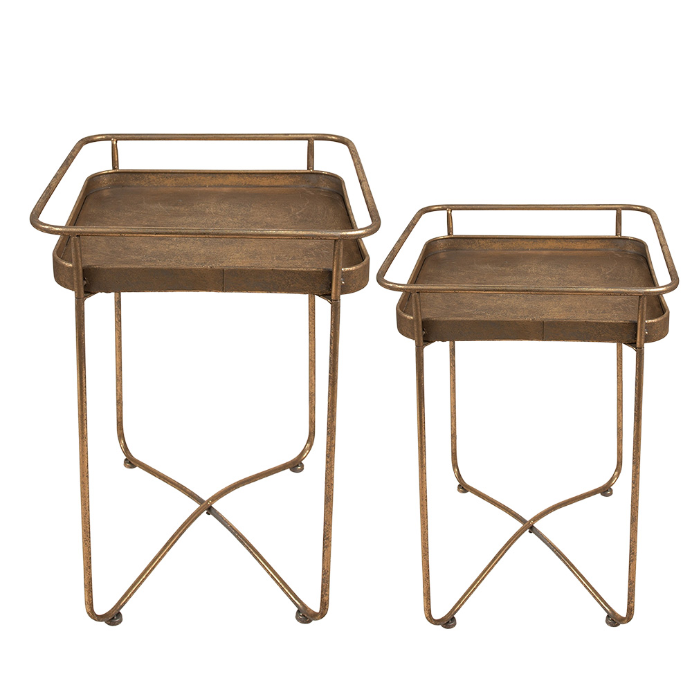 Bijzettafel (set van 2) 38x38x53 / 28x28x39 cm