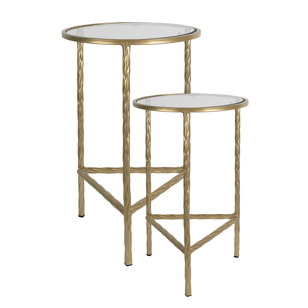 [6Y5244] Bijzettafel (set van 2) Ø 35x55 / Ø 30x45 cm