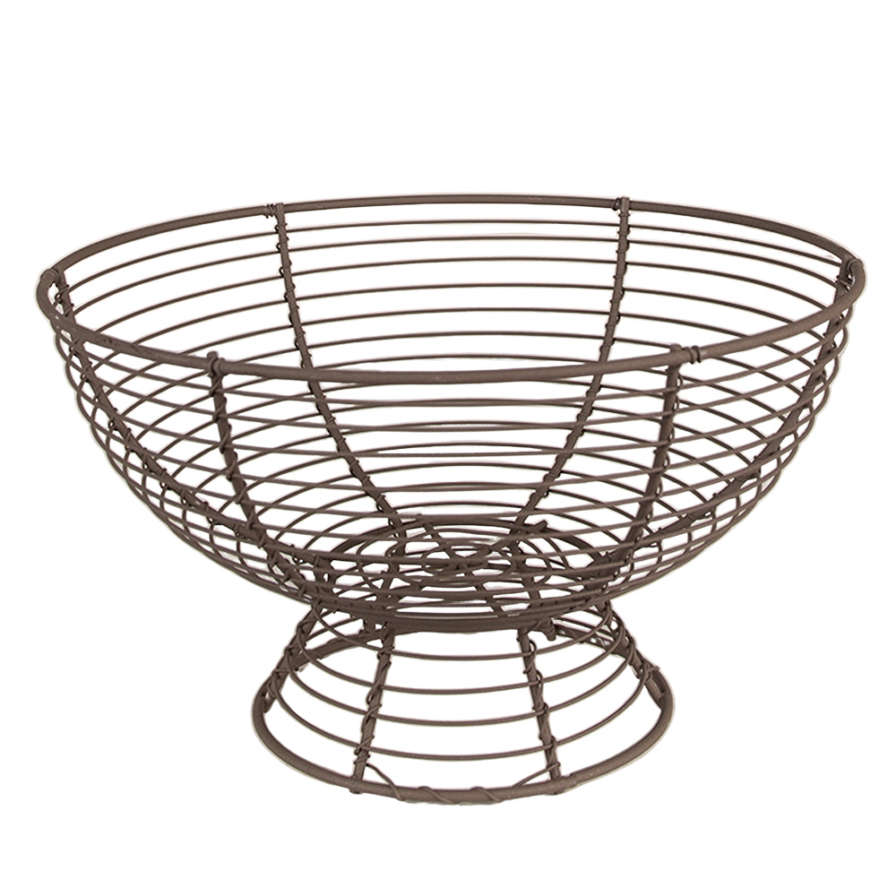 [6Y5246] Cesto Portaoggetti Marrone Ø 25x14 cm