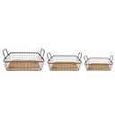 Storage Basket Grey, Brown 38x28x11 / 33x23x10 / 28x18x9 cm