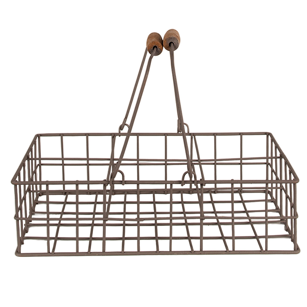 [6Y5255] Cesto Portaoggetti Marrone 34x19x8 cm