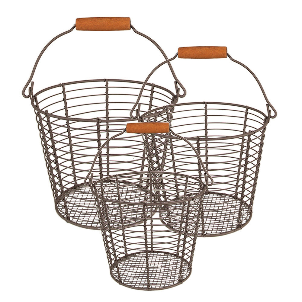 [6Y5258] Manden (set van 3) Ø 21x16 / Ø 18x14 / Ø 15x13 cm