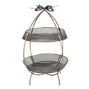 Alzatina 2 Livelli Oro Ø 34x51 cm