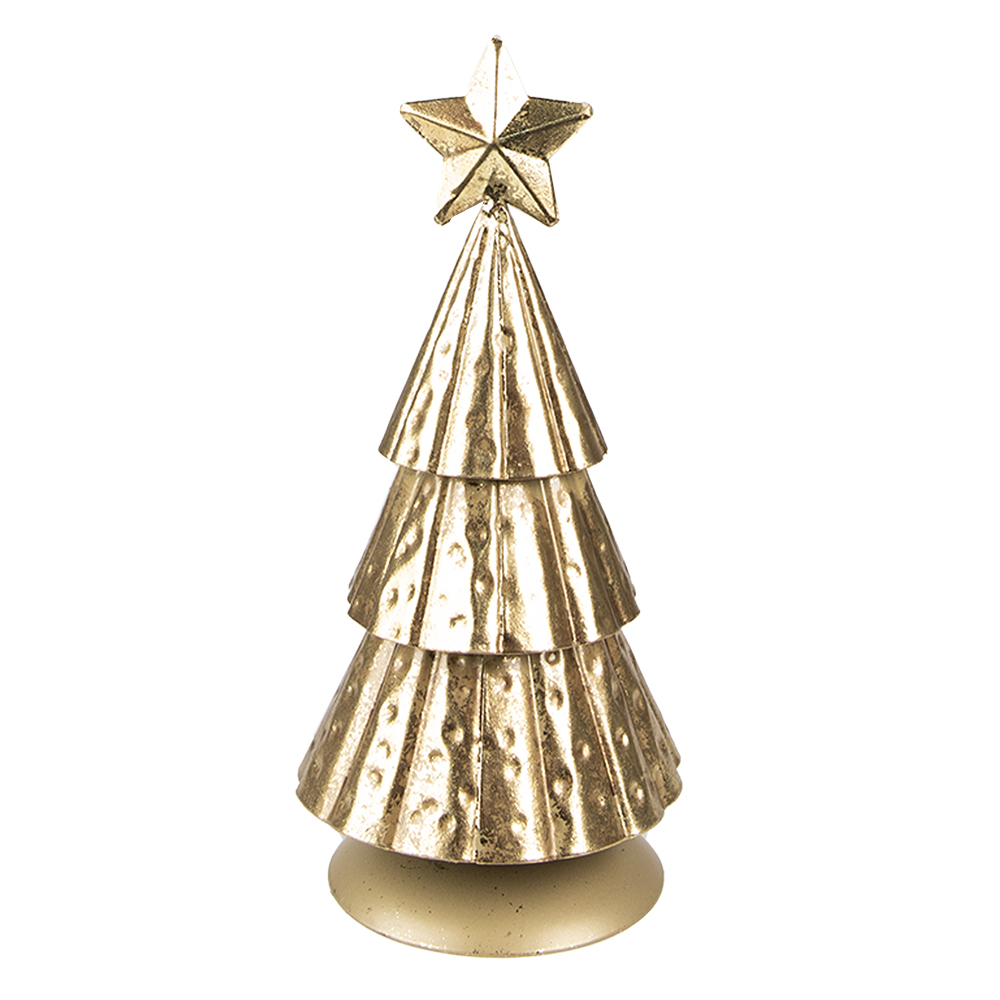 [6Y5371] Decorazioni Natalizie Albero di natale Oro Ø 8x20 cm