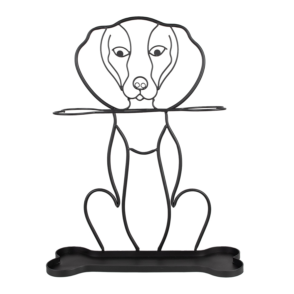 [6Y5437] Schirmständer Hund Schwarz 46x15x58 cm