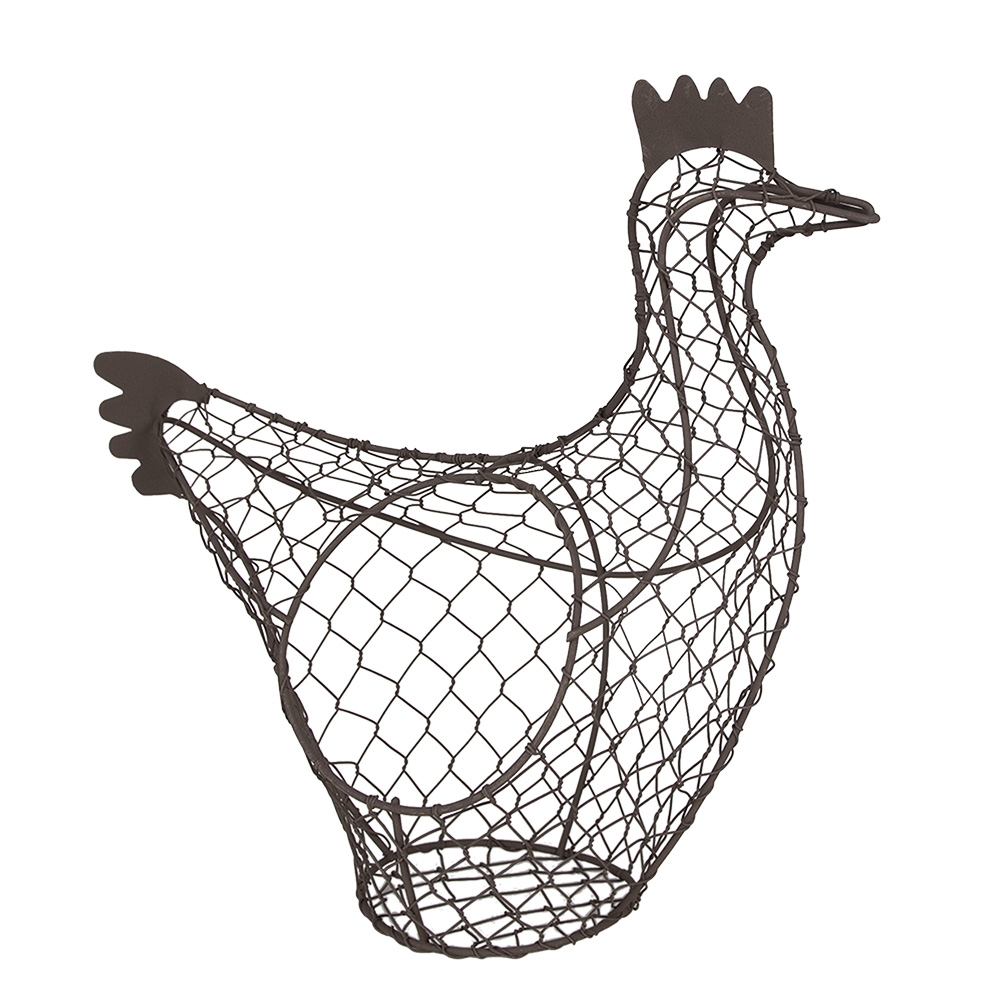 [6Y5520] Cestino Gallina Marrone 37x16x32 cm