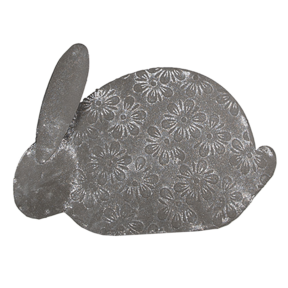 [6Y5561] Image de décoration Lapin Gris 16x4x11 cm
