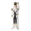Statua Decorativa Schiaccianoci Nero Bianco 12x10x36 cm