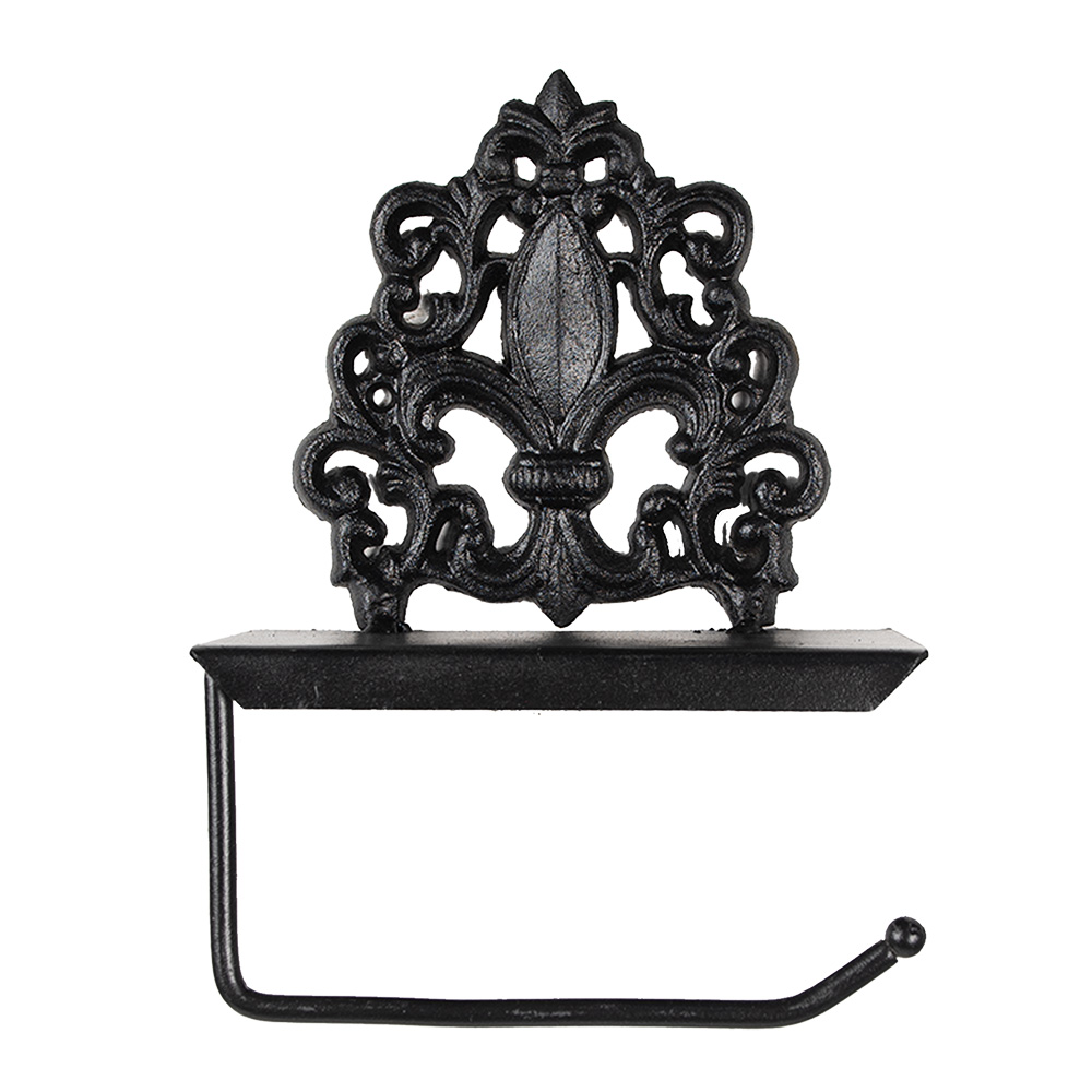[6Y5649] Porte-rouleau WC Noir 25x7x16 cm