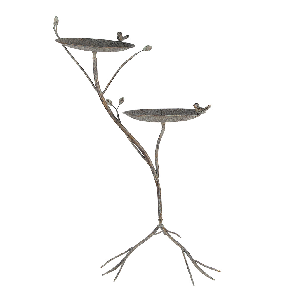 [6Y5656] Abbeveratoio per uccelli Verde Marrone 38x43x78 cm